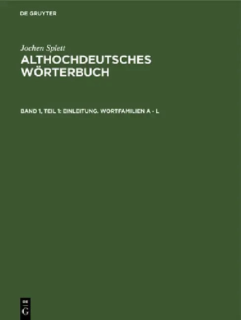 Einleitung. Wortfamilien A - L (English, Jochen Splett)