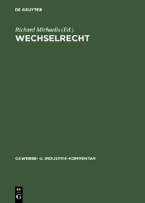 Buy Wechselrecht (English, Richard Michaelis) — BookShops.in