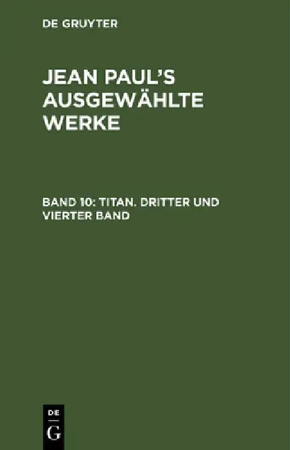 Buy Titan. Dritter und vierter Band (English, Jean Paul) — BookShops.in