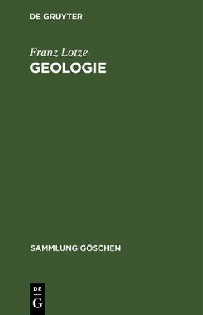 Buy Geologie (English, Franz Lotze) — BookShops.in