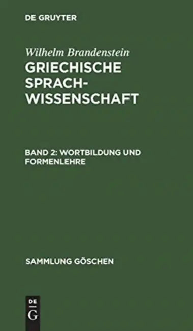Wortbildung und Formenlehre (English, Wilhelm Brandenstein)