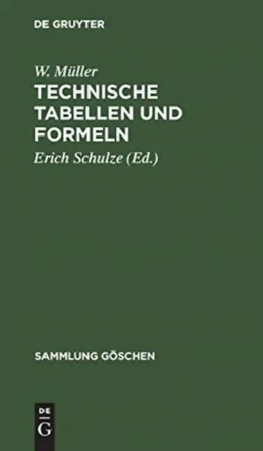 Technische Tabellen und Formeln (English, W. Müller | Erich Schulze)