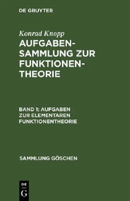 Buy Aufgaben Zur Elementaren Funktionentheorie (English, Konrad Knopp) — BookShops.in
