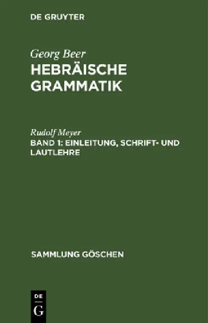 Buy Einleitung, Schrift- und Lautlehre (English, Rudolf Meyer) — BookShops.in