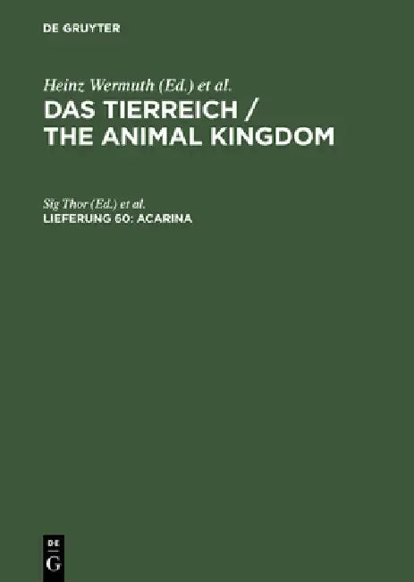 Buy Acarina (English, Thor | Schulze | Heinz Wermuth) — BookShops.in