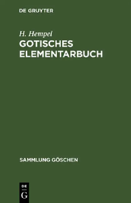 Gotisches Elementarbuch (English, H. Hempel)
