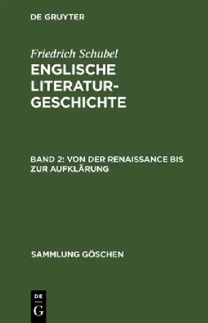 Von Der Renaissance Bis Zur Aufklärung (English, Friedrich Schubel)