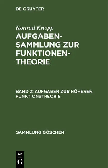 Buy Aufgaben Zur Höheren Funktionstheorie (English, Konrad Knopp) — BookShops.in
