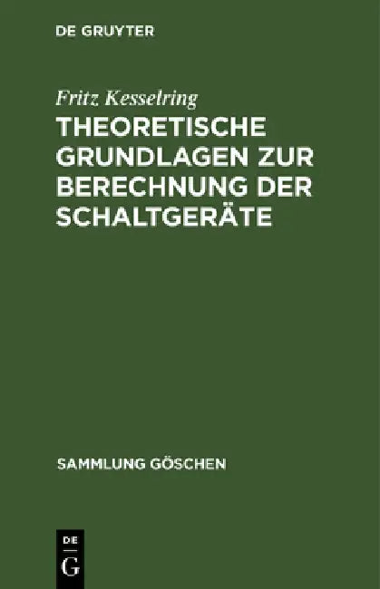 Theoretische Grundlagen Zur Berechnung Der Schaltgeräte (English, Fritz Kesselring)