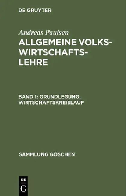 Buy Grundlegung, Wirtschaftskreislauf (English, Andreas Paulsen) — BookShops.in