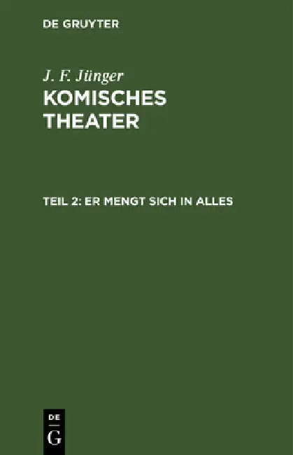 Buy Er mengt sich in Alles (English, J. F. Jünger) — BookShops.in