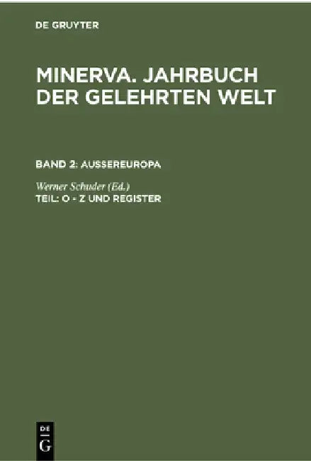 Buy O - Z Und Register (English, Werner Schuder) — BookShops.in