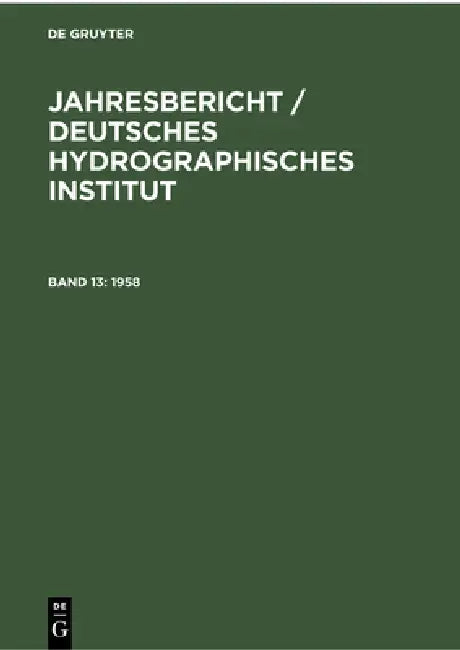 Buy 1958 (English, Deutsches Hydrographisches Institut) — BookShops.in