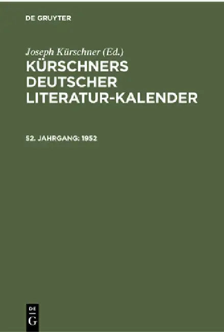 Buy 1952 (English, Joseph Kürschner) — BookShops.in