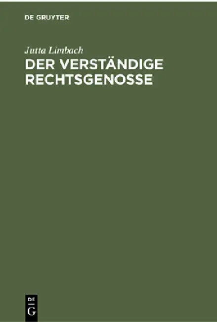 Der Verständige Rechtsgenosse (English, Jutta Limbach)