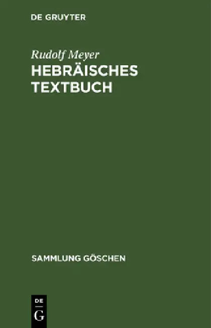 Buy Hebräisches Textbuch (English, Rudolf Meyer) — BookShops.in