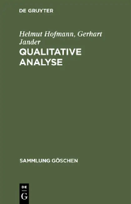 Buy Qualitative Analyse (English, Helmut Hofmann | Gerhart Jander) — BookShops.in