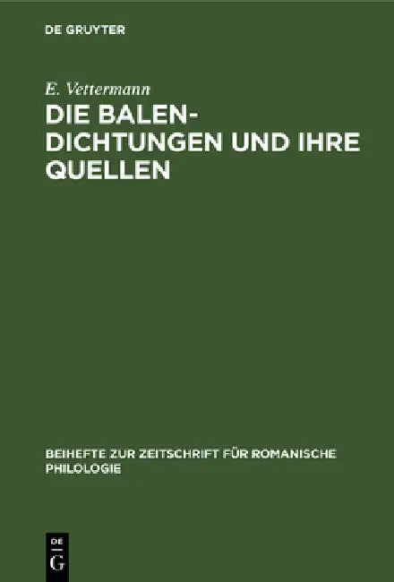 Die Balen-Dichtungen und ihre Quellen (English, E. Vettermann)