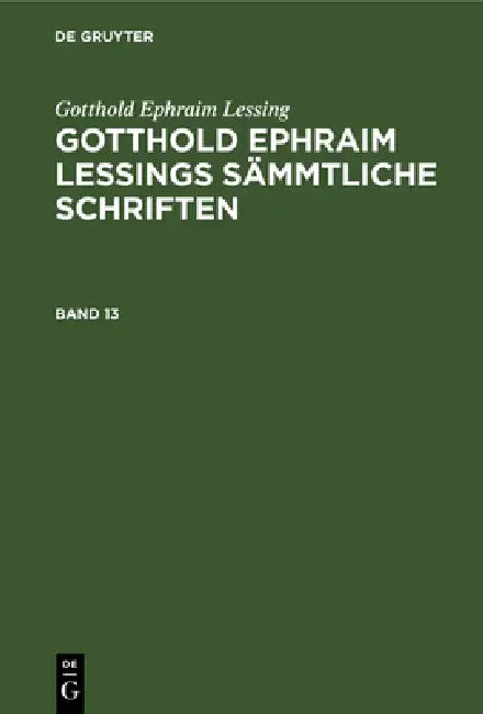 Gotthold Ephraim Lessing (English, Karl Lachmann | Gotthold Ephraim Lessing)