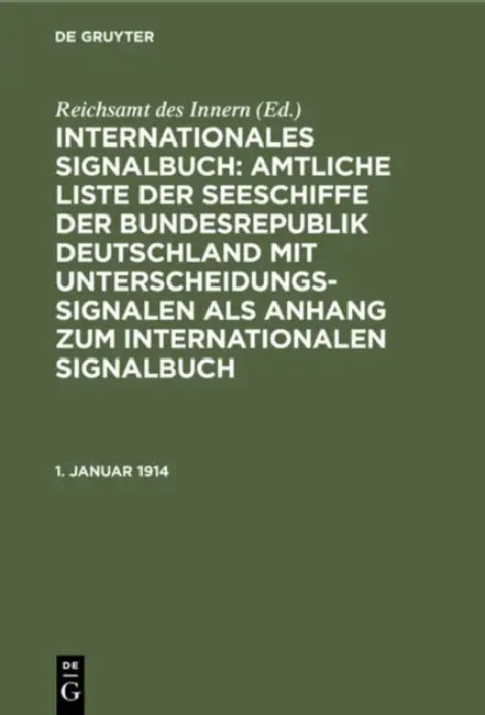 Buy 1. Januar 1914 (English, Reichsamt Des Innern) — BookShops.in
