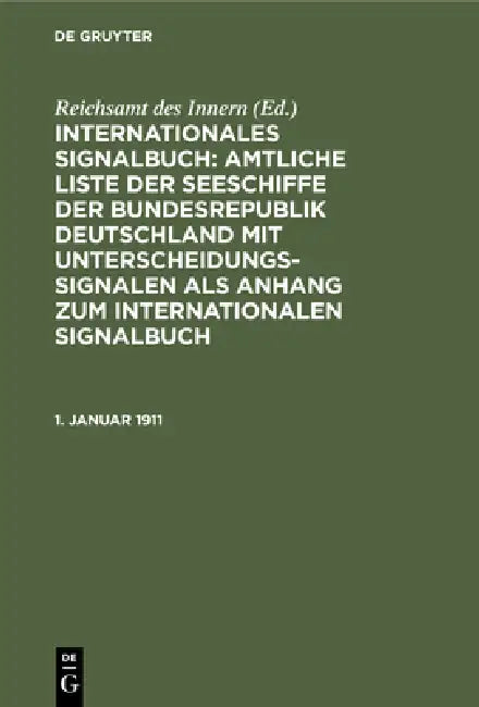 1. Januar 1911 (English, Reichsamt Des Innern)
