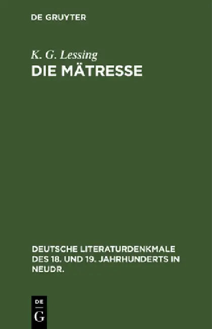 Buy Die Mätresse (English, K. G. Lessing) — BookShops.in