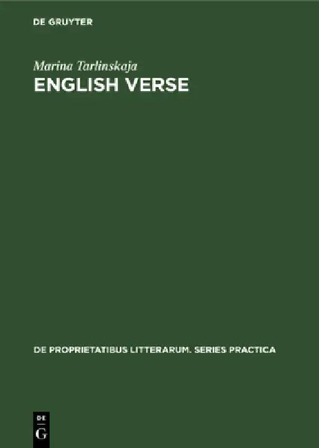 English Verse (English, Marina Tarlinskaja)