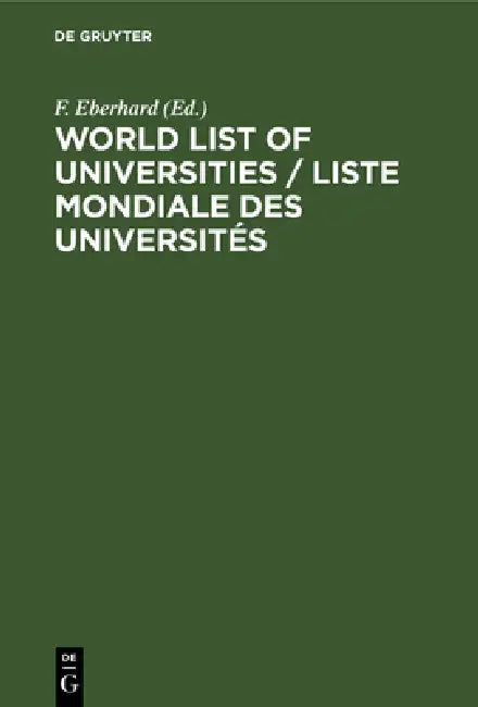 Buy World List of Universities / Liste Mondiale Des Universités (English, F. Eberhard) — BookShops.in