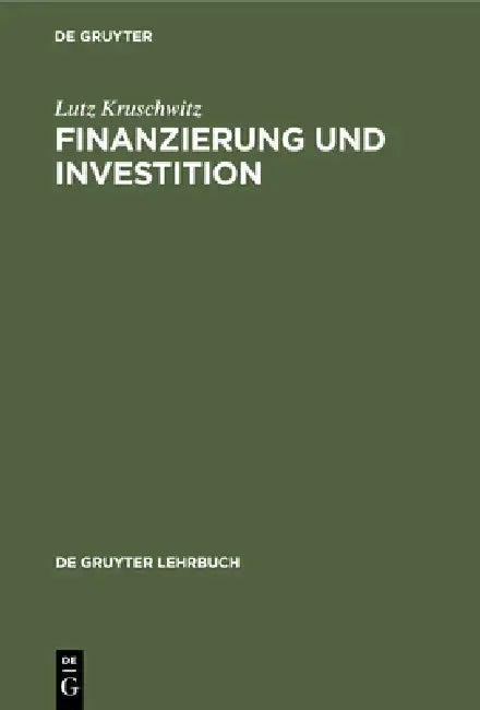 Finanzierung Und Investition (English, Lutz Kruschwitz)