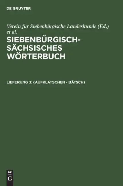 Buy (Aufklatschen - Bätsch) (English, Adolf Schullerus) — BookShops.in