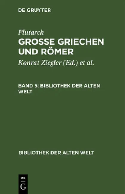 Plutarch (English, Konrat Ziegler | Walter Wuhrmann | Plutarch)