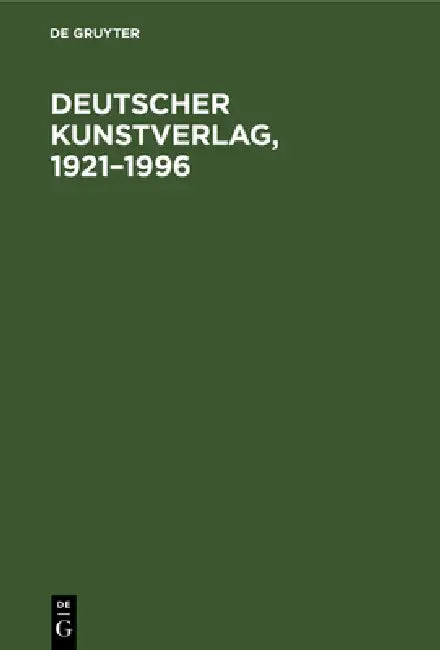 Buy Deutscher Kunstverlag, 1921-1996 (English, No Contributor) — BookShops.in