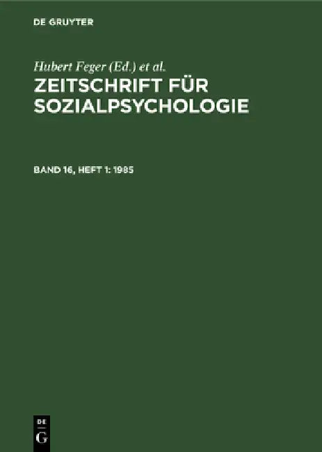 Buy 1985 (English, Hubert Feger | C. F. Graumann | Klaus Holzkamp) — BookShops.in