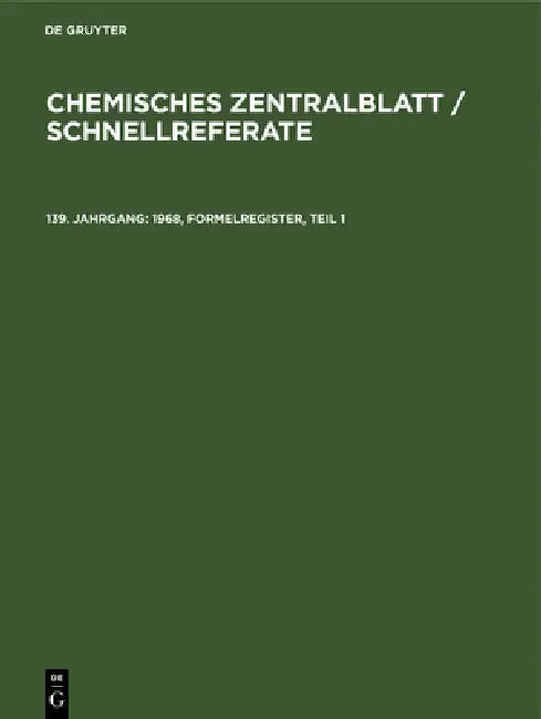 1968, Formelregister, Teil 1 (English, Heinrich Bertsch | Wilhelm Klemm)