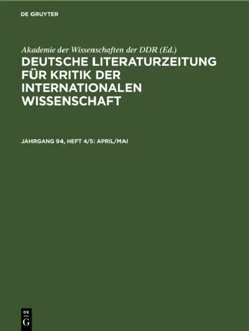 April/Mai (English, Akademie Der Wissenschaften Der Ddr)