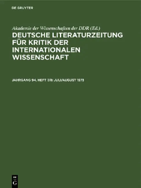 Juli/August 1973 (English, Akademie Der Wissenschaften Der Ddr)