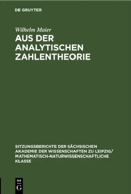Buy Aus Der Analytischen Zahlentheorie (English, Wilhelm Maier) — BookShops.in
