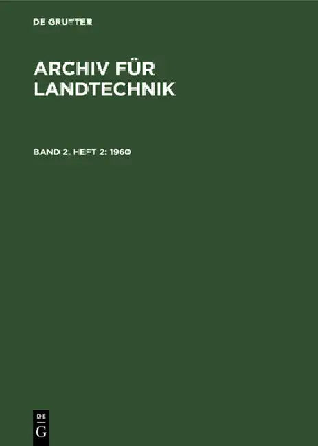 1960 (English, Deutsche Akademie Der Landwirtschaftswis)