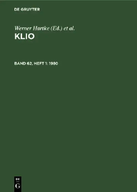 Buy 1980 (English, Zentralinstitut Für Alte Geschichte Und | Werner Hartke | Rigobert Günther) — BookShops.in