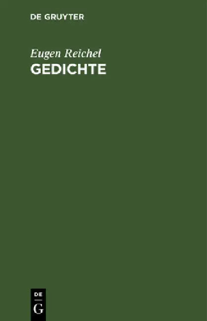 Buy Gedichte (English, Eugen Reichel) — BookShops.in