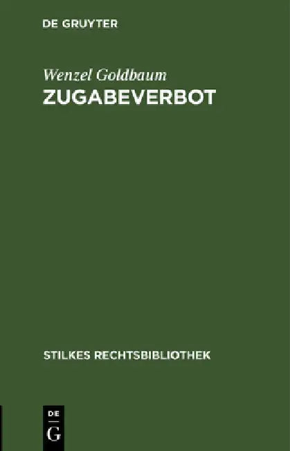 Buy Zugabeverbot (English, Wenzel Goldbaum) — BookShops.in