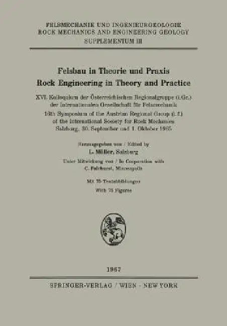 Buy Felsbau in Theorie Und PRAXIS Rock Engineering in Theory and Practice (English, C. Fairhurst | L. Müller) — BookShops.in