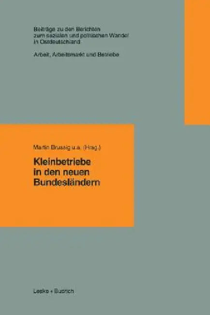 Buy Kleinbetriebe in Den Neuen Bundesländern (English, Martin U. a. Brussig) — BookShops.in