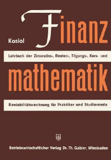 Buy Finanzmathematik (English, Erich Kosiol) — BookShops.in
