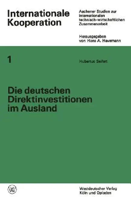 Buy Die Deutschen Direktinvestitionen Im Ausland (English, Hubertus Seifert) — BookShops.in
