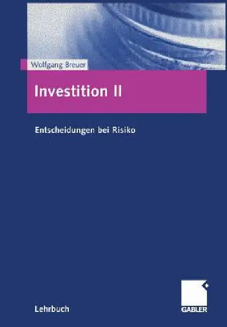 Buy Investition II (English, Wolfgang Breuer) — BookShops.in