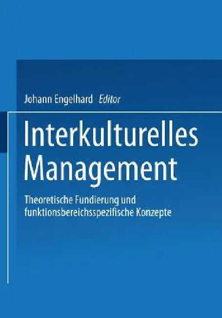 Buy Interkulturelles Management (English, Johann Engelhard) — BookShops.in