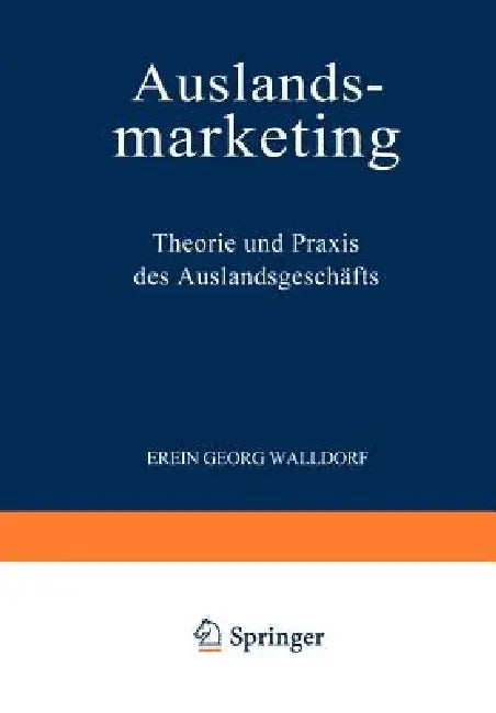 Buy Auslandsmarketing (English, Erwin Georg Walldorf) — BookShops.in