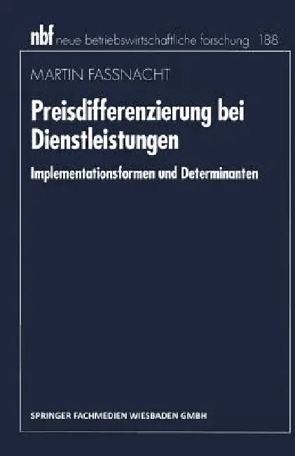 Buy Preisdifferenzierung Bei Dienstleistungen (English, Martin Fassnacht) — BookShops.in