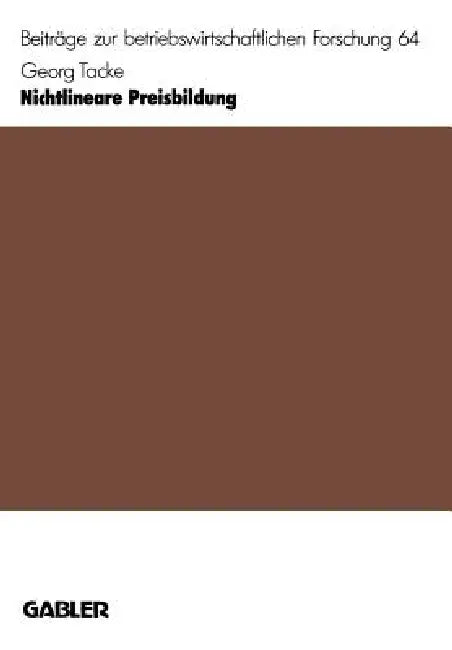 Buy Nichtlineare Preisbildung (English, Georg Tacke) — BookShops.in
